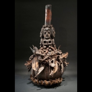 Ritual object - Wood - Calebasse à vin de palme - Bamoun - Cameroon
