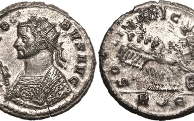 Roman Empire Probus AD 279 BI Antoninianus Good Very Fine; flan crack, much silvering