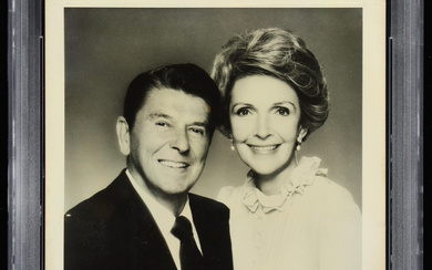 Ronald Reagan & Nancy Reagan Signed 8x10 Photo Inscribed " Happy Birthday + Warmest Regards" (PSA & JSA | Autograph Graded 10)