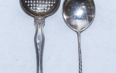 Russian Silver Spoon & Dutch Silver Sugar Sifter