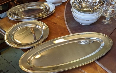 SERVING TRAYS, a set of fourteen silver plated by...