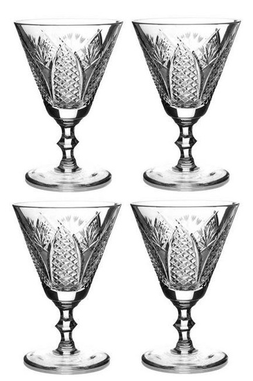 SET 4 WATERFORD CRYSTAL DUNMORE WHITE WINE GLASSES Each holds 6 ounces. Would make a nice gift or