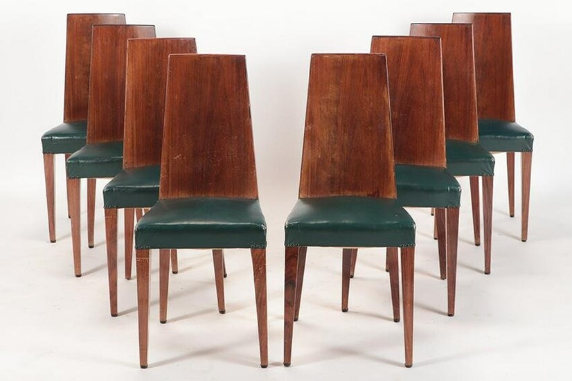 SET OF 8 ART DECO DINING CHAIRS 1935