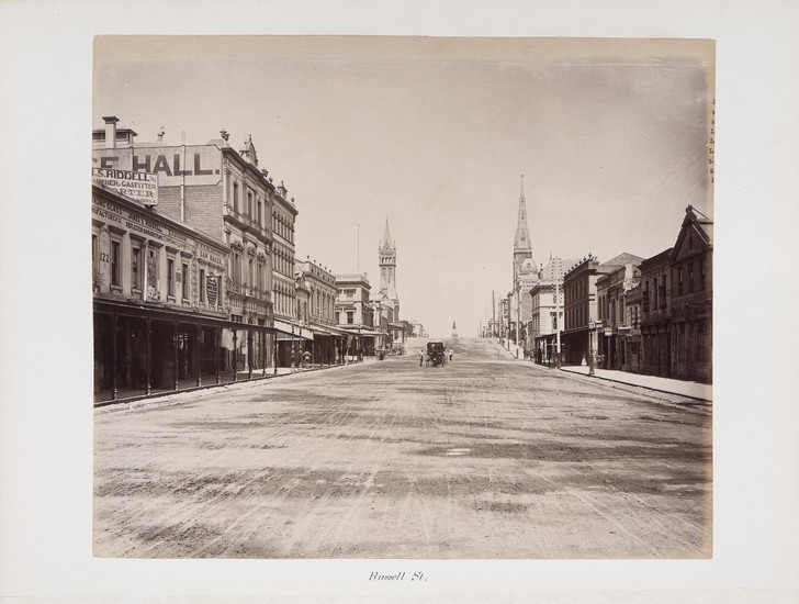SPRING ST. E RUSSELL ST., MELBOURNE 1880 CIRCA