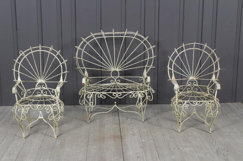 SUITE OF 3 CHILD SIZED WIREWORK SEATS