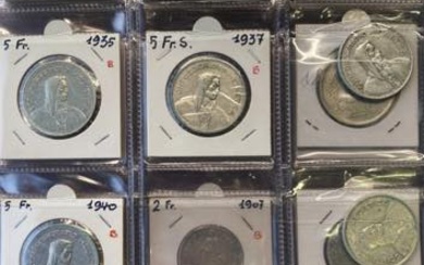 SVIZZERA Collezione di monete della Confederazione fino al 1967: 15...