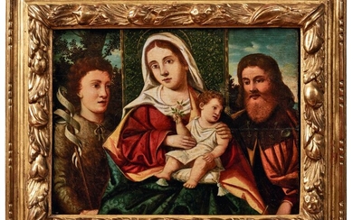 Santacroce, Girolamo di - Nachfolge: Madonna mit dem Jesusknaben sowie Johannes dem Täufer und Jakobus