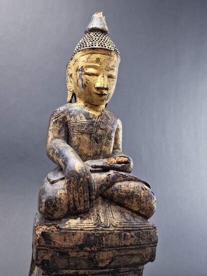 Sculpture (1) - Gold, Lacquer, Wood - Burma - Shan - late 17th c.