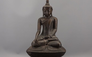 Sculpture - Bronze - Shakyamuni bronze bouddha - Laos - 19th century