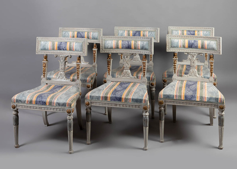 Seis sillas estilo Gustaviano. Suecia, s.XIX