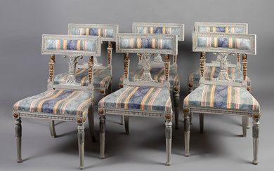 Seis sillas estilo Gustaviano. Suecia, s.XIX