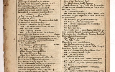 Shakespeare's Troilus and Cressida from the 1632 Second Folio