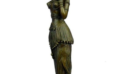 Signed Persian Princess Bronze Sculpture On Marble Base - 6lbs