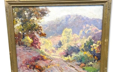 Signed Will Vawter (American, 1871-1941) Oil Painting on Canvas Lead Kindly Light