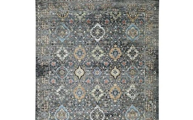 Silk With Oxidized Wool Abrash Tabriz Design