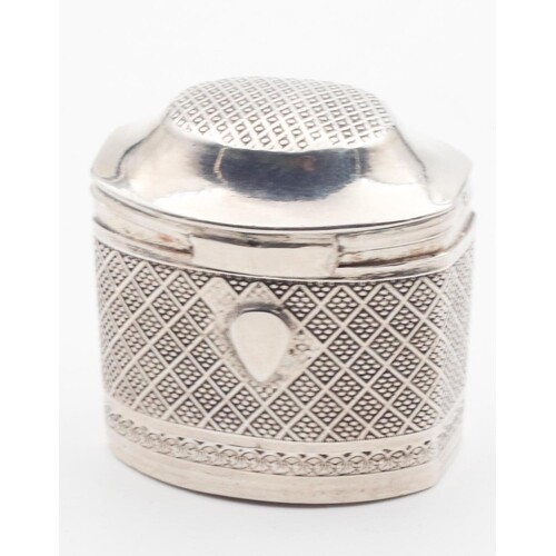 Silver Snuff Box Antique with Hinged Cover Shaped Form