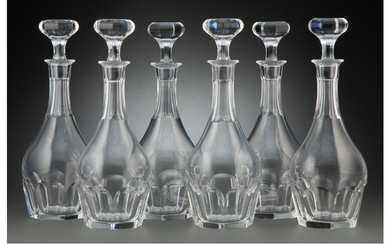 Six Baccarat Glass Malmaison Decanters (20th century)