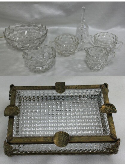 Six Pieces Glass Articles Plus Crystal Ashtray.