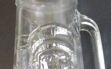 Statue of Liberty Centennial Tankard, Glass Mug 1986