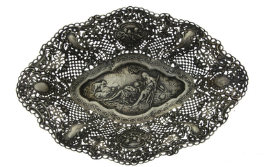 Sterling Silver Oval Bowl Basket, Germany, Early 20th Century.
