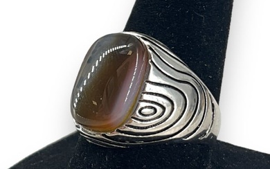Sterling Silver and Agate Stone Ring