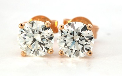 Stud earrings - 18 kt. Yellow gold - 1.50 tw. Diamond (Natural)