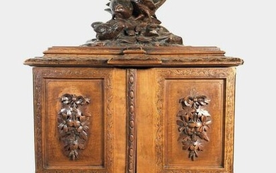 Swiss Black Forest Table Cabinet, 19th Century