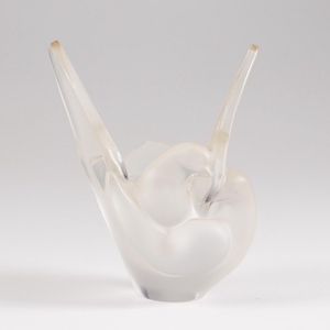"Sylvie" Lalique Crystal Dove with Separate Glass Insert