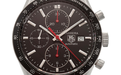 TAG HEUER. A STAINLESS STEEL AUTOMATIC CHRONOGRAPH CALENDAR BRACELET WATCH...