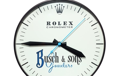 THE OHIO ADVERTISING DISPLAY CO. FOR ROLEX, RETIALED BY BUSCH & SONS., WALL CLOCK