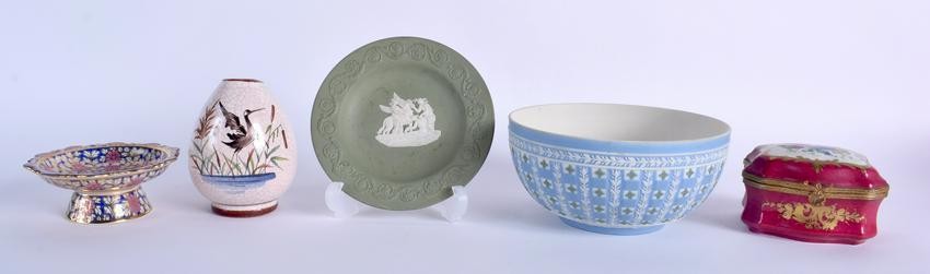 TWO WEDGWOOD JASPERWARE ITEMS together with a vase etc