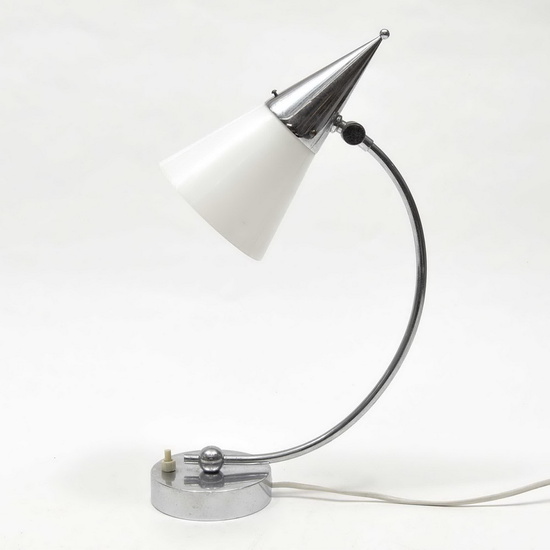 Table lamp Giso Model 403 with white glass shade and...