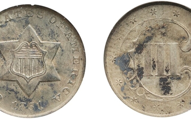 Three-Cent Piece, Silver, 1851-O, NGC MS 65