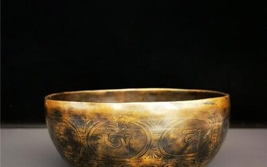 Tibetan Buddhism Red Copper Music Bowl