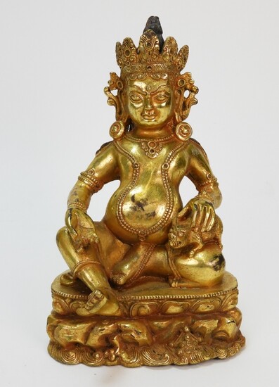 Tibetan Gilt Bronze Hayagriva Sculpture