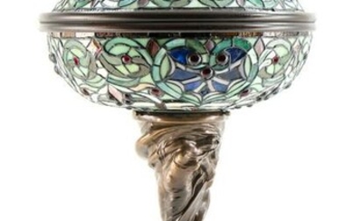 Tiffany-Style Leaded Table Glass Lamp