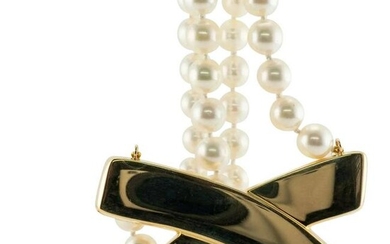 Tiffany and Co Pearl Necklace Choker 18K Gold Paloma