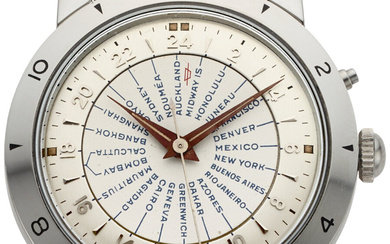 Tissot "Navigator" World Timer, Ref. 4002-2 Circa 1950's Case:...
