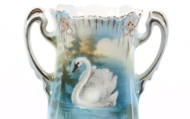 Toothpick Holder, Unmarked R.S. Prussia, Swan Scene