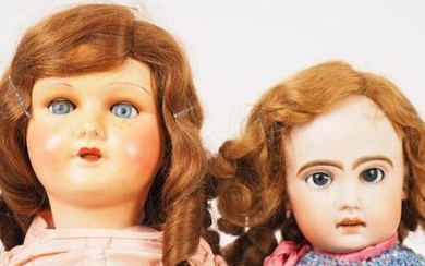 Twins doll period SFBJ, porcelain head with eye scratches and...