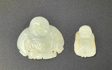Two Chinese Carved Jade Buddha Pendants