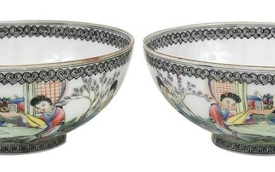 Two Chinese Eggshell Enameled Bowls