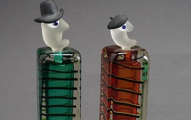 Two Fernando Agostinho Glass Figural Perfume Bottles