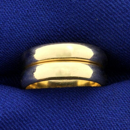 Two Gold Stacking Band Rings in 14K Yellow Gold