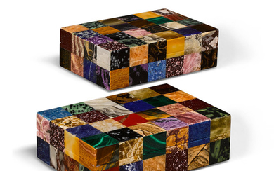 Two Patchwork Multi-gem boxes