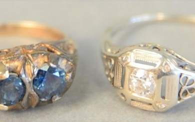 Two filigree rings, 18k white gold engagement ring