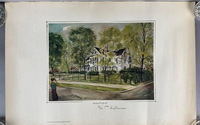 U.S. President Harry Truman signed print of his home in Independence, Missouri