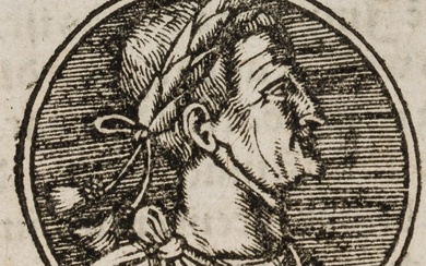 Unknown (16th), Roman emperor with laurel wreath, around 1600, Woodcut