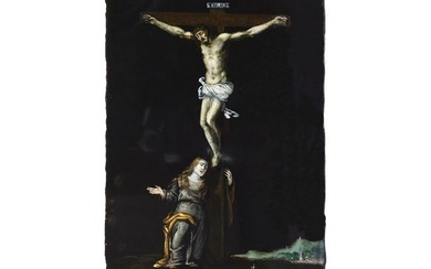 Unknown artist, Italy, 17th century, Crucifixion with Mary Magdalene