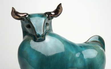 Urszula Despet - Sculpture, Modern Bull - 14 cm - Ceramic - 2024